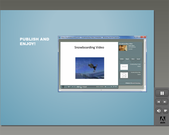Embedding Video in Presentations in Adobe Connect